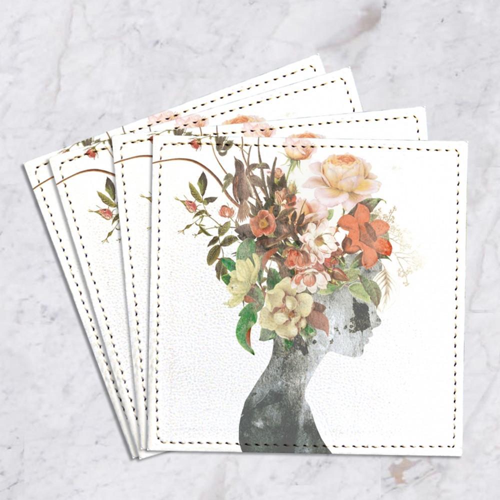 Set de 4 Posavasos Spring Girl GALERIA IMPRESIONARTE- Depto51