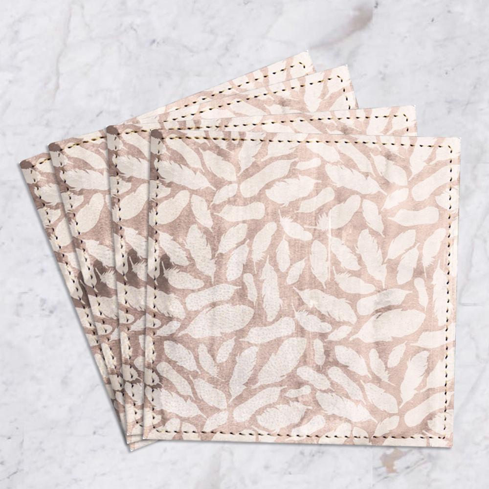 Set de 4 Posavasos Feather Pattern GALERIA IMPRESIONARTE- Depto51