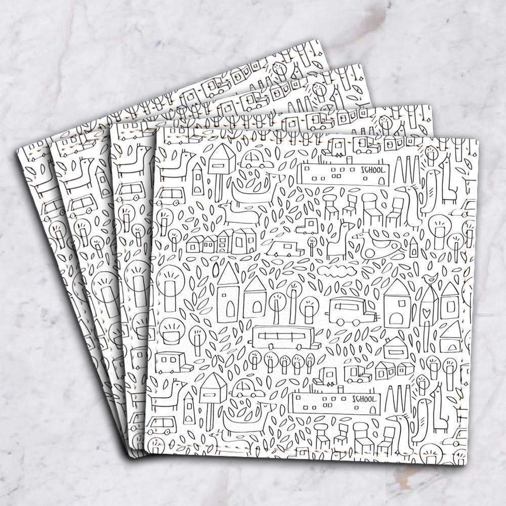 Set 4 posavasos Neighborhood GALERIA IMPRESIONARTE- Depto51