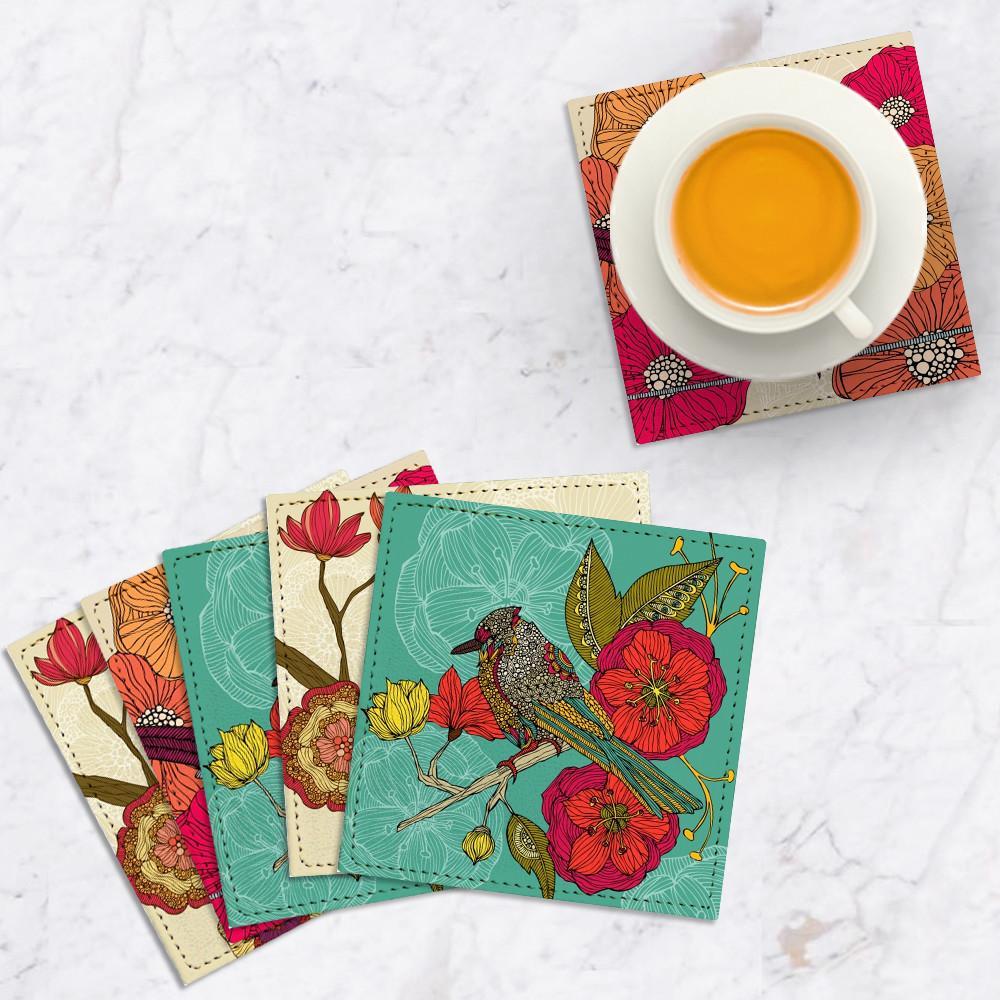 Set de 6 Posavasos  Birds de Valentina Harper GALERIA IMPRESIONARTE- Depto51